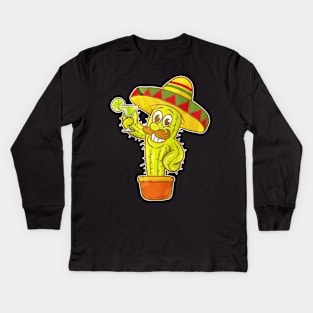 Margarita Cinco De Mayo Mexican Hat Kids Long Sleeve T-Shirt